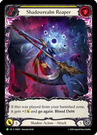 Shadowrealm Reaper (Yellow) (Extended Art) (FAB512) Rainbow Foil - Flesh and Blood: Promo Cards