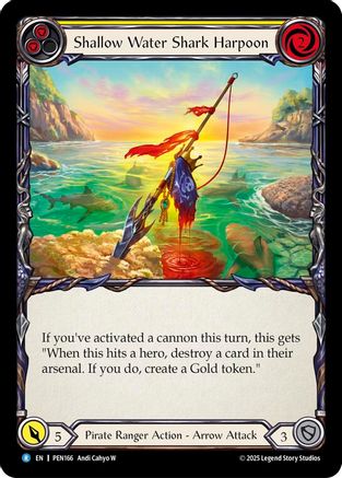 Shallow Water Shark Harpoon (Yellow) (PEN166) Rainbow Foil - Compendium of Rathe
