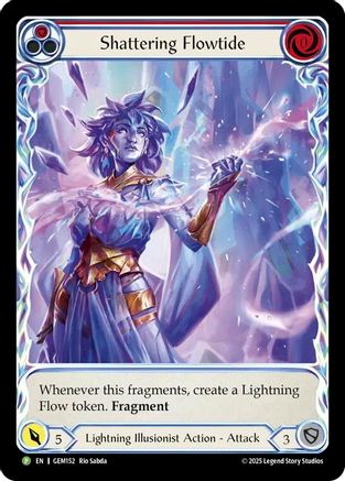 Shattering Flowtide (Red) (GEM152) Rainbow Foil - Gem Pack 5