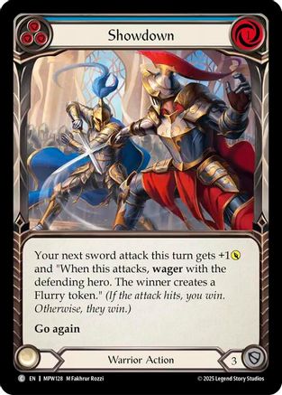 Showdown (Blue) (MPW128) Rainbow Foil - Mastery Pack Warrior