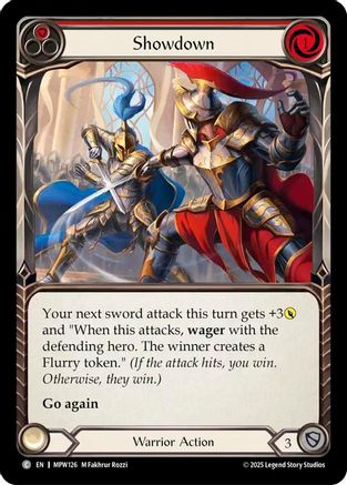Showdown (Red) (MPW126) Rainbow Foil - Mastery Pack Warrior