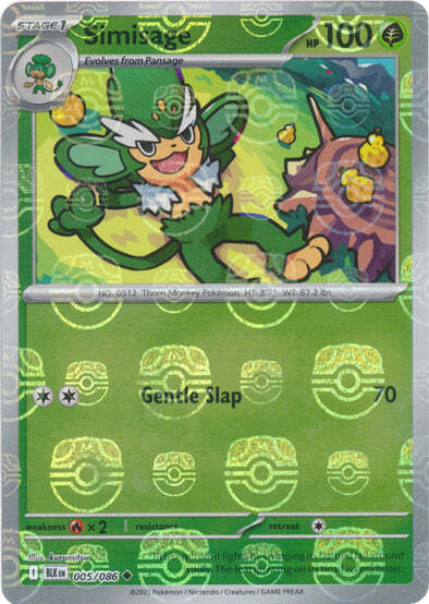 Simisage (Master Ball Pattern) (5) Reverse Holofoil - Black Bolt