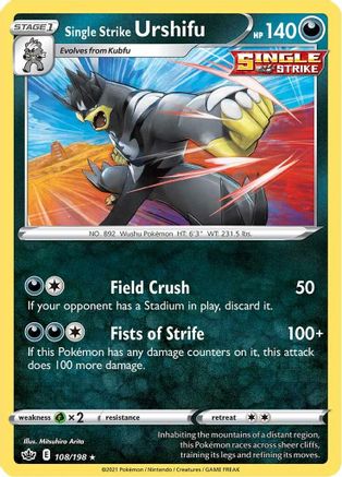 Single Strike Urshifu (108) Holofoil - Chilling Reign