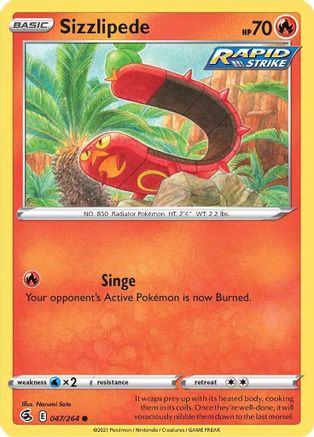 Sizzlipede (47) Reverse Holofoil - Fusion Strike