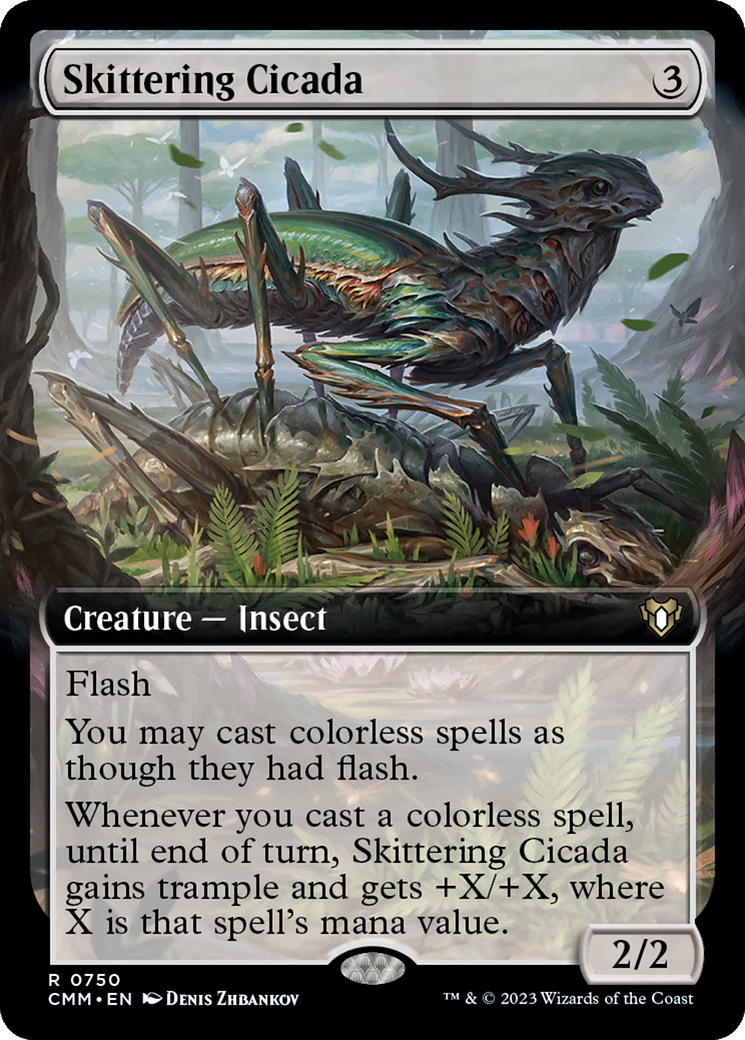 Skittering Cicada (Extended Art) (750) - Commander Masters