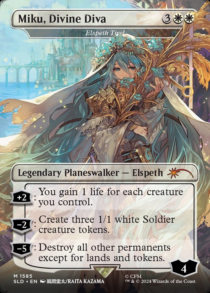 Miku, Divine Diva – Elspeth Tirel (1585) Foil - Secret Lair Drop Series