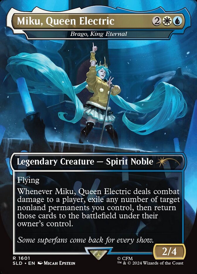 Miku, Queen Electric – Brago, King Eternal (1601) Foil - Secret Lair Drop Series