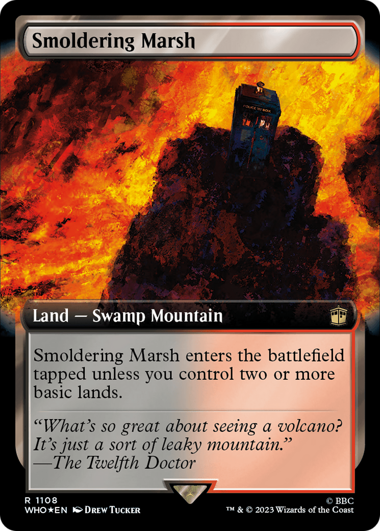 Smoldering Marsh (Extended Art) (1108) Surge Foil - Doctor Who