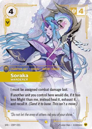 Soraka – Wanderer (Signature) (239) Foil - Spiritforged