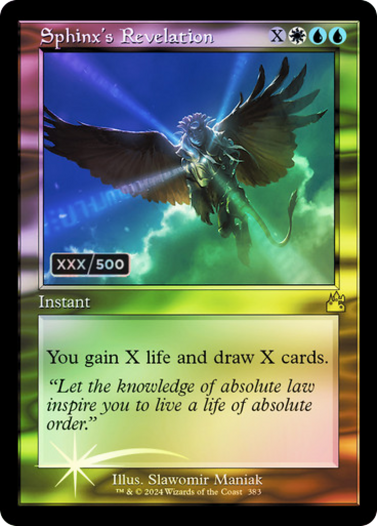 Sphinx's Revelation (Retro) (Serial Numbered) (383) Foil - Ravnica Remastered