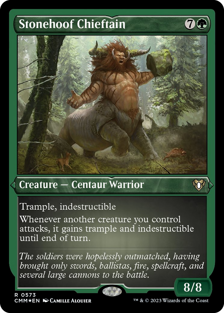 Stonehoof Chieftain (573) Etched Foil - Commander Masters