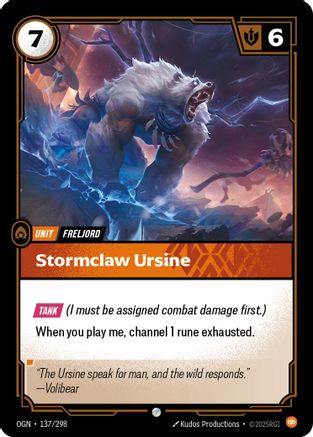 Stormclaw Ursine (137) - Origins