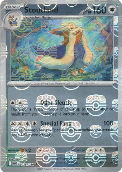 Stoutland (Master Ball Pattern) (76) Reverse Holofoil - White Flare
