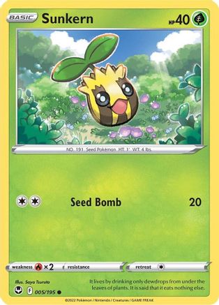Sunkern (5) Reverse Holofoil - Silver Tempest