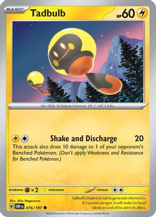 Tadbulb (76) Reverse Holofoil - Obsidian Flames