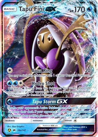 Tapu Fini GX (39a) Holofoil - Burning Shadows