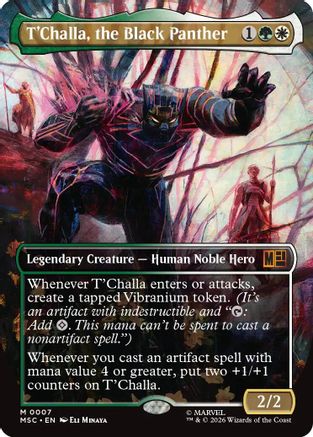 T'Challa, the Black Panther (Borderless) (007) Foil - Commander: Marvel Super Heroes