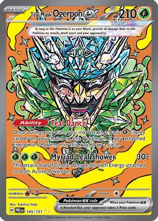 Teal Mask Ogerpon ex (Alternate Full Art) (145) Holofoil - Prismatic Evolutions