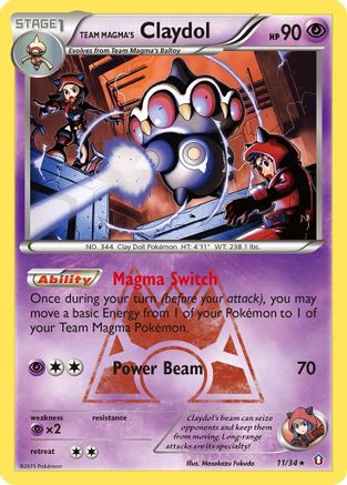 Team Magma's Claydol (11) Holofoil - Double Crisis