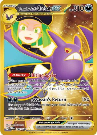 Team Rocket's Crobat ex (Gold) (242) Holofoil - Destined Rivals