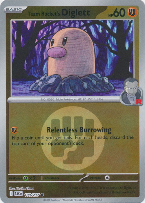 Team Rocket's Diglett (Energy Symbol Pattern) (100) Reverse Holofoil - Ascended Heroes