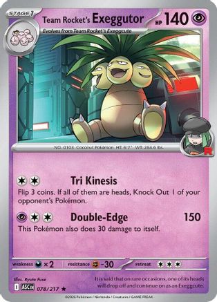 Team Rocket's exeggutor (78) Holofoil - Ascended Heroes
