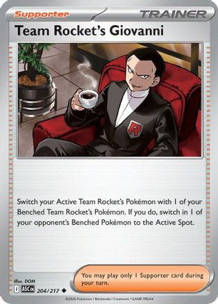 Team Rocket's Giovanni (204) Reverse Holofoil - Ascended Heroes