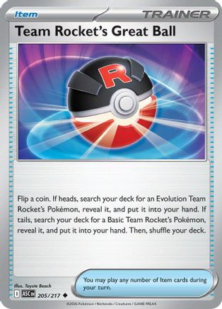 Team Rocket's Great Ball (205) Reverse Holofoil - Ascended Heroes