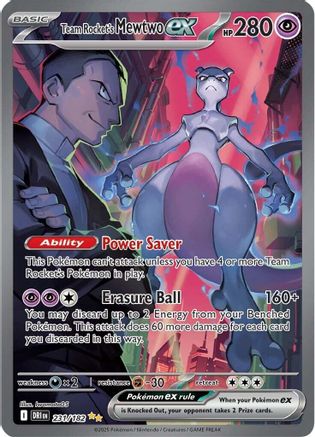 Team Rocket's Mewtwo ex (Alternate Full Art) (231) Holofoil - Destined Rivals