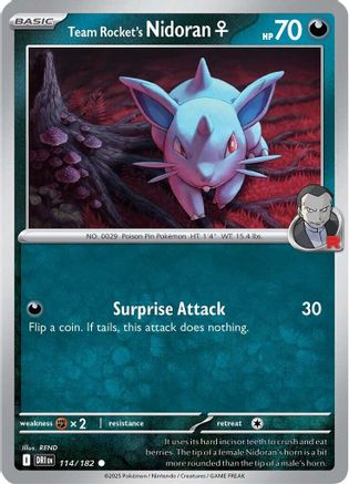 Team Rocket's Nidoran F (114) Reverse Holofoil - Destined Rivals