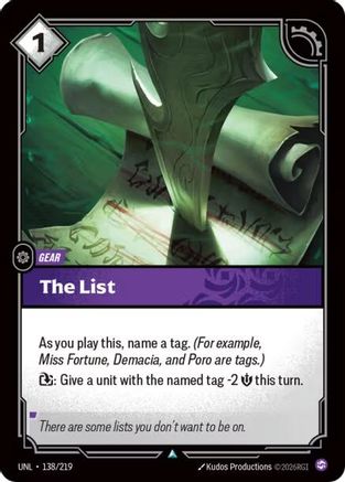 The List (138) Foil - Unleashed