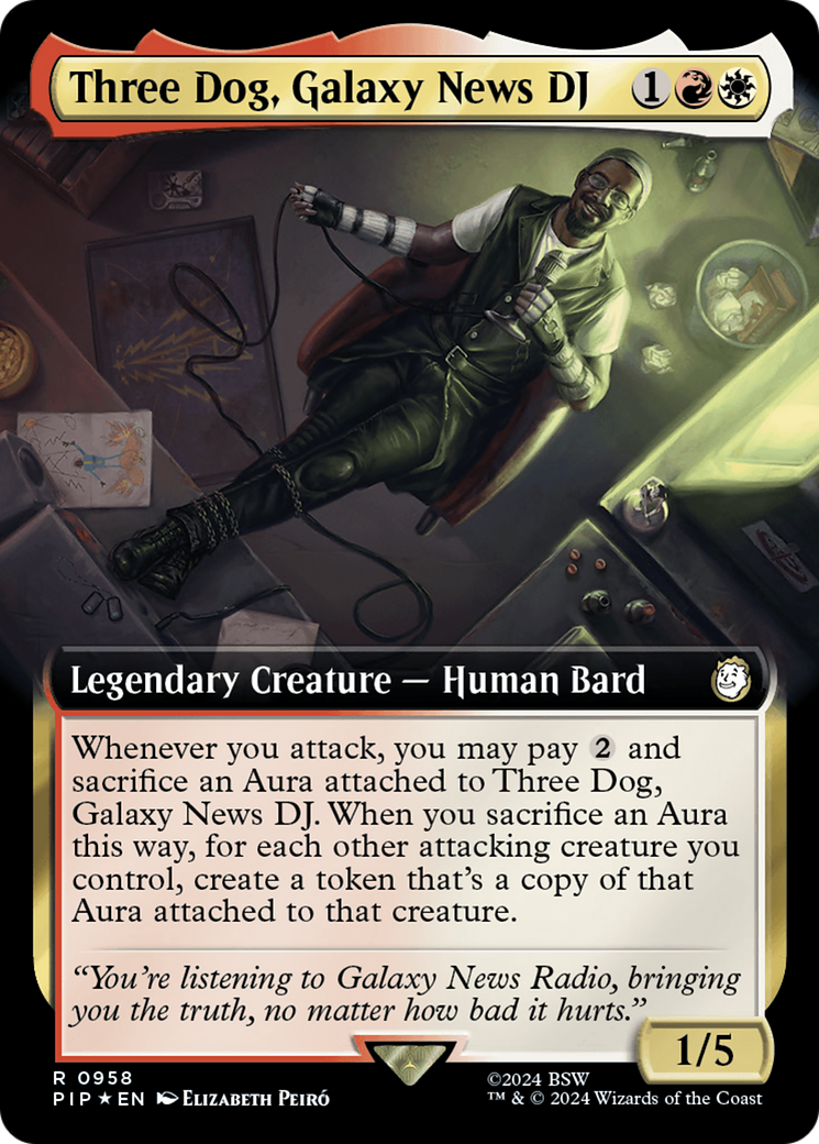 Three Dog, Galaxy News DJ (Extended Art) (958) Surge Foil - Fallout