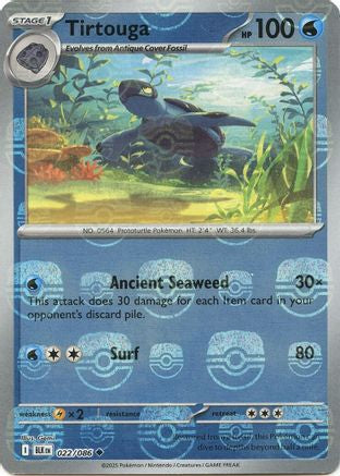 Tirtouga (Master Ball Pattern) (22) Reverse Holofoil - Black Bolt