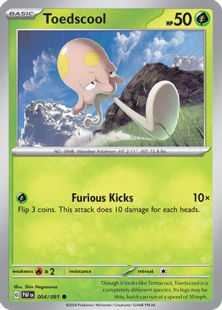 Toedscool (4) Reverse Holofoil - Paldean Fates