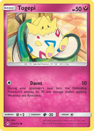 Togepi (136) Reverse Holofoil - Unbroken Bonds