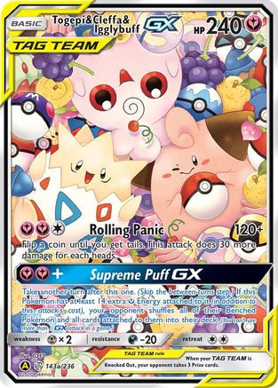 Togepi & Cleffa & Igglybuff GX (Alternate Full Art) (143a) Holofoil - Cosmic Eclipse