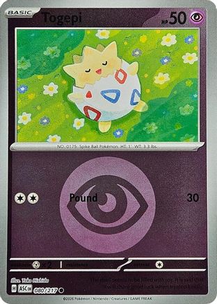 Togepi (Energy Symbol Pattern) (80) Reverse Holofoil - Ascended Heroes