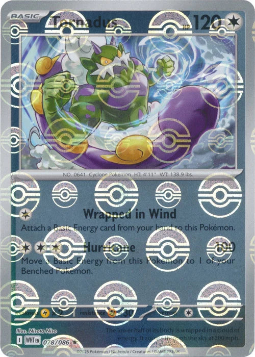Tornadus (Poke Ball Pattern) (78) Reverse Holofoil - White Flare