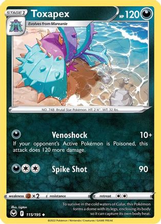 Toxapex (115) Reverse Holofoil - Silver Tempest