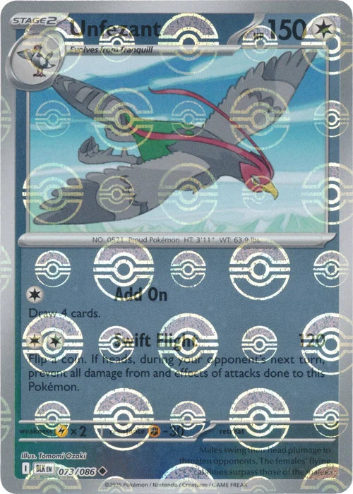 Unfezant (Poke Ball Pattern) (73) Reverse Holofoil - Black Bolt