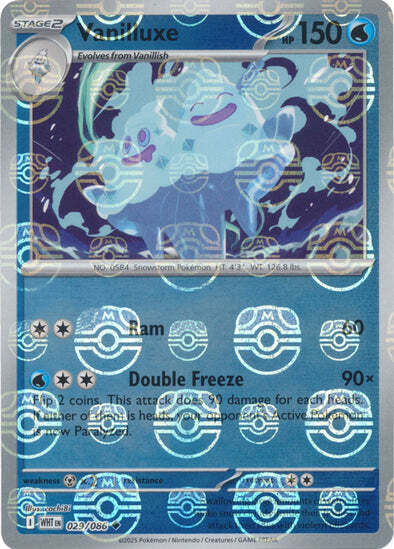 Vanilluxe (Master Ball Pattern) (29) Reverse Holofoil - White Flare