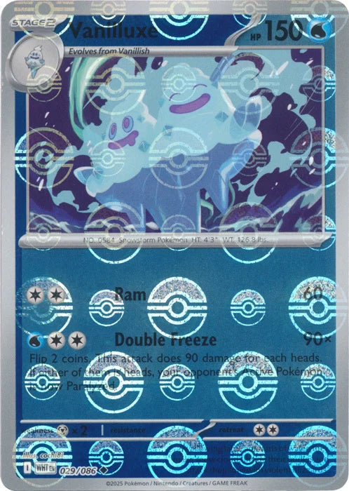 Vanilluxe (Poke Ball Pattern) (29) Reverse Holofoil - White Flare