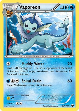 Vaporeon (25) Reverse Holofoil - Dark Explorers