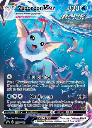 Vaporeon VMAX (Alternate Full Art) (SWSH182) Holofoil - Black Star Promos