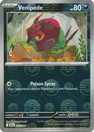 Venipede (Poke Ball Pattern) (54) Reverse Holofoil - Black Bolt