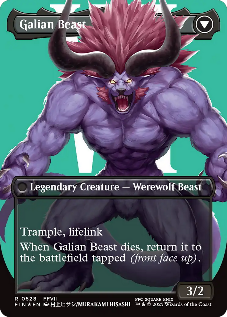 Vincent Valentine // Galian Beast (Borderless) (528) Surge Foil - FINAL FANTASY