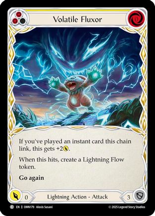 Volatile Fluxor (Yellow) (OMN179) Rainbow Foil - Omens of the Third Age