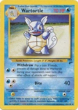 Wartortle (63) - Base Set 2