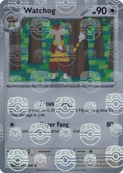 Watchog (Master Ball Pattern) (73) Reverse Holofoil - White Flare