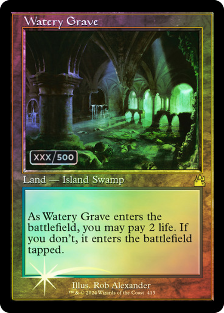 Watery Grave (Retro) (Serial Numbered) (415) Foil - Ravnica Remastered